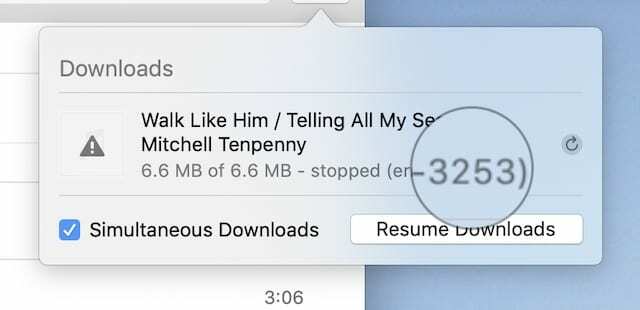 ข้อผิดพลาด 3253 ใน iTunes