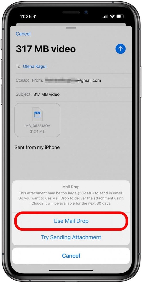 Použite Mail Drop na pripojenie súborov s veľkosťou menšou ako 5 GB