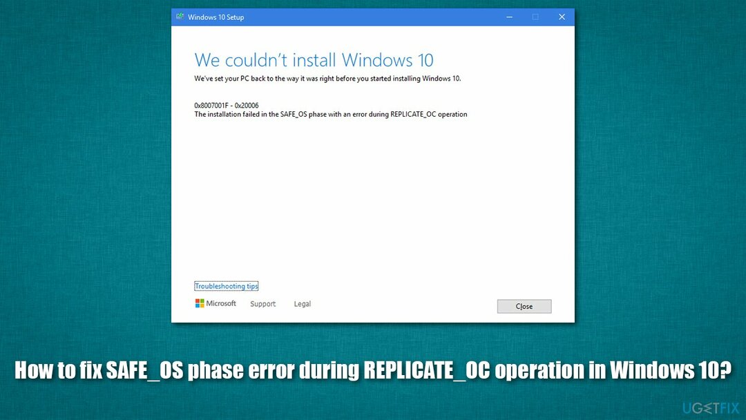 Hogyan lehet javítani a SAFE_OS fázishibát a REPLICATE_OC művelet során a Windows 10 rendszerben?