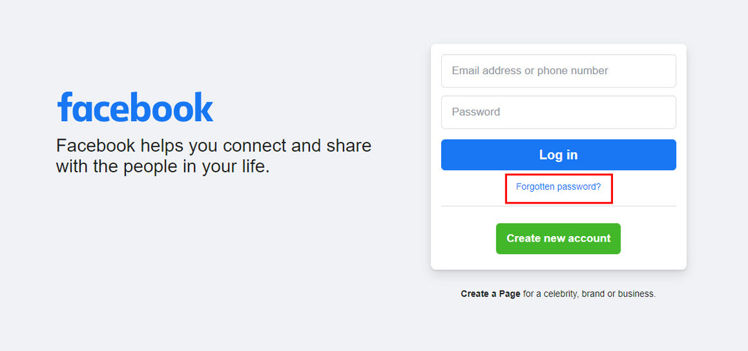 Klikněte na odkaz Zapomenuté heslo na přihlašovací nebo registrační stránce Facebooku