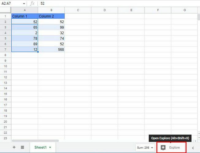 Explorer l'option Google Sheets