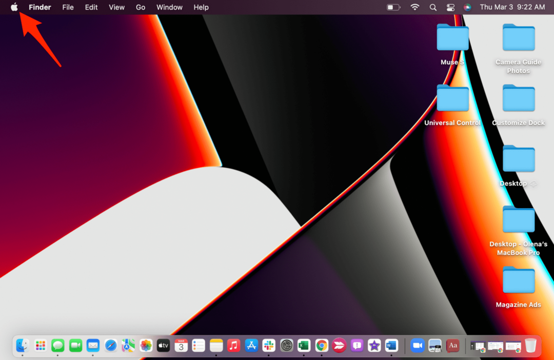 Kattintson a Mac gép Apple ikonjára.