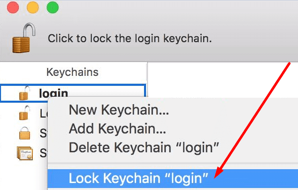 ล็อคพวงกุญแจเข้าสู่ระบบ macbook