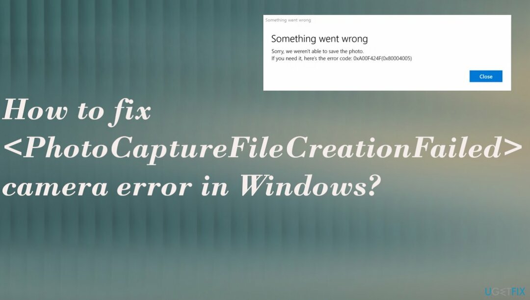 PhotoCaptureFileCreationFailed ошибка камеры