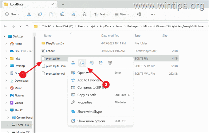 Como fazer backup de notas adesivas no Windows 1011.