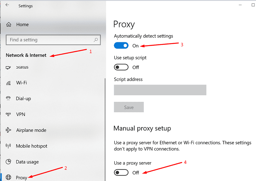 Proxy-Einstellungen Windows 10