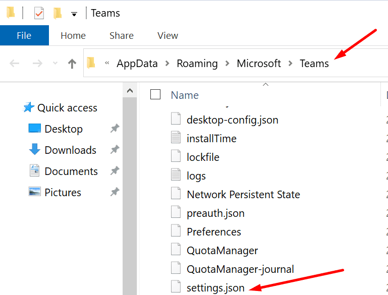 „Microsoft Teams“ nustatymų failas
