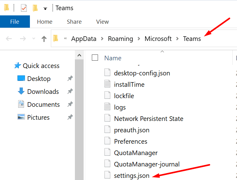 microsoft teams inställningsfil