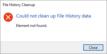 Dateiverlauf-Fehlerelement-nicht-gefunden