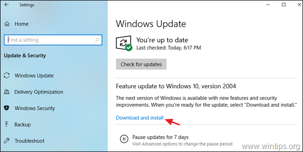 FIX: Windows 10 Update 2004 konnte nicht installiert werden