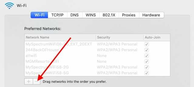 Löschen Sie das persönliche Hotspot-WLAN vom MacBook