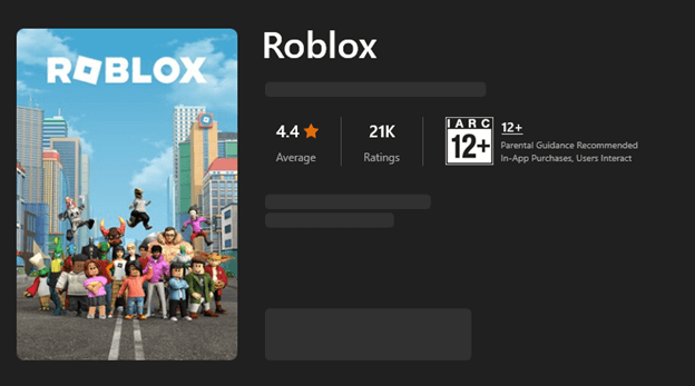 instal ulang Roblox dengan mengunduhnya dari Microsoft Store