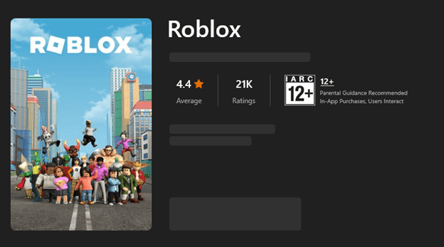 reinstale Roblox descargándolo de Microsoft Store