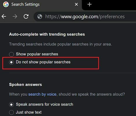google-do-not-show-popular-searches