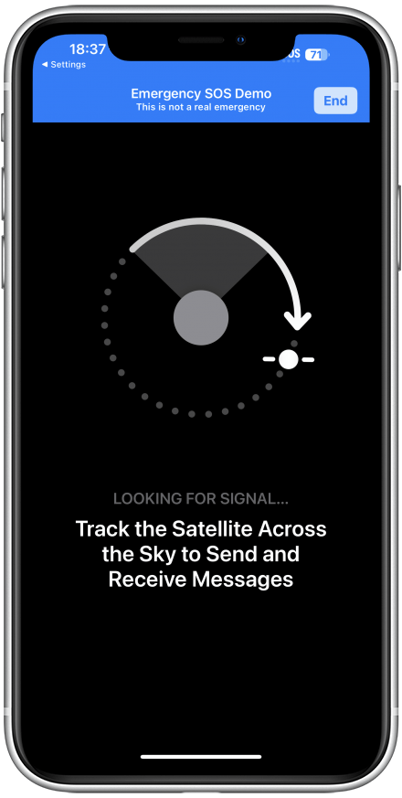 Dobili boste navodila, da zagotovite jasen pogled na nebo, tako da telefon usmerite proti nebu