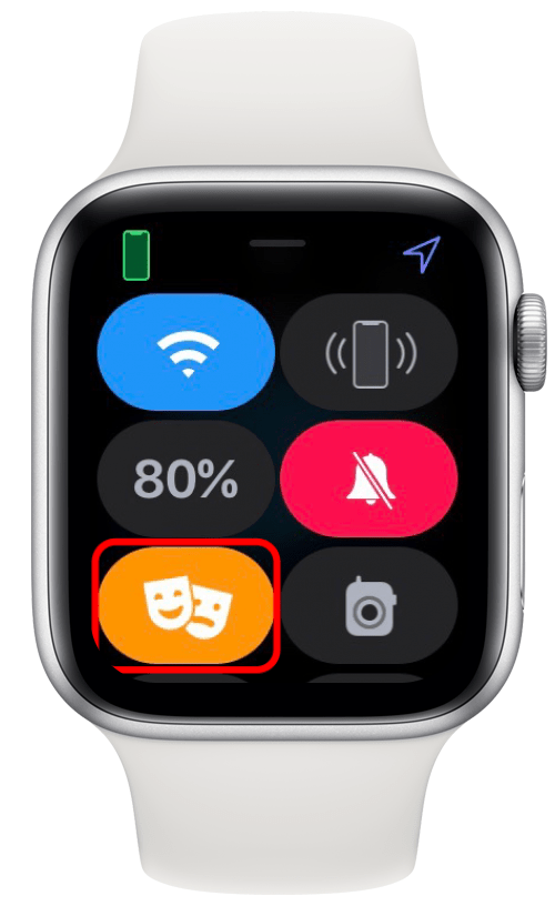 Значок двух оранжевых масок на Apple Watch