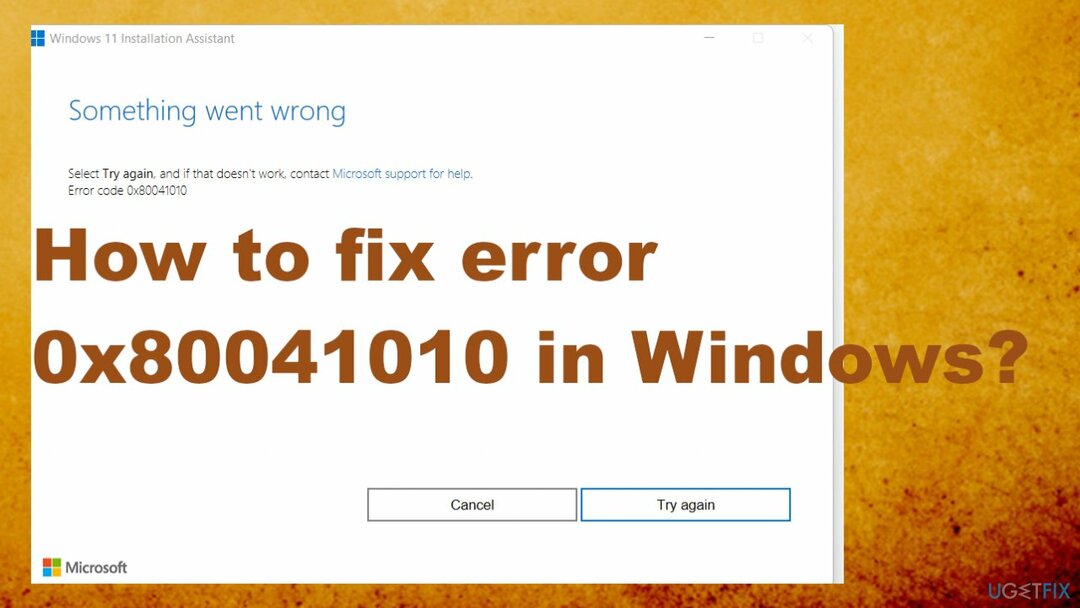 ข้อผิดพลาดของ Windows 0x80041010