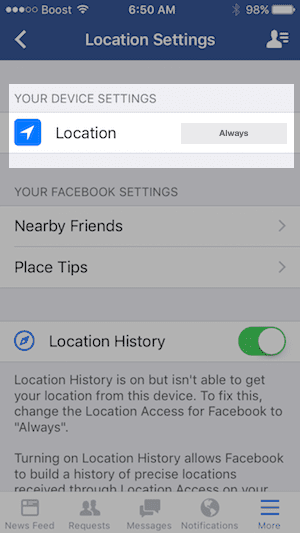 Facebooki kasutamine Otsige iPhone'is WiFi-ühendust
