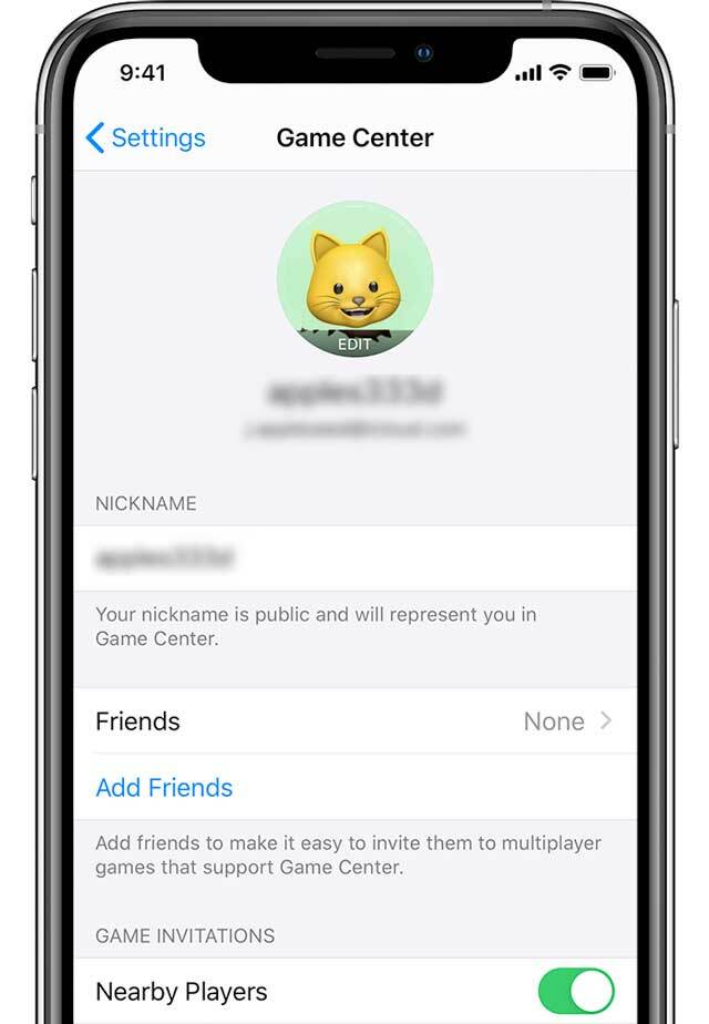 προσθέστε φίλους στο κέντρο παιχνιδιών iPhone