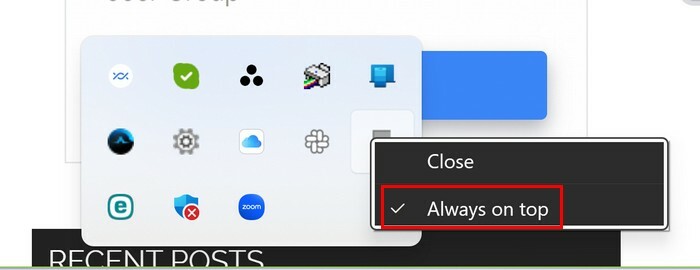 ყოველთვის ზედა Windows 11 სამუშაო პანელზე