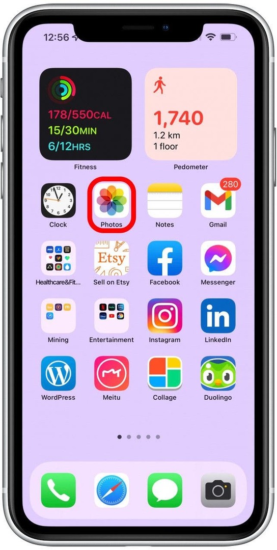 Otvoriť Fotky - pozadie domovskej obrazovky iphone	