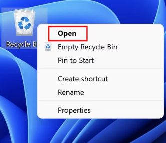 გახსენით Recycle Bin