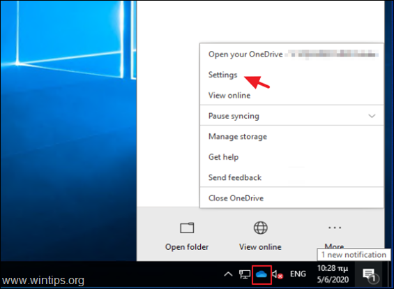 OneDrive beállítások