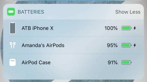 controlla lo stato di carica della batteria della custodia per airpods e airpods con il widget della batteria per iphone