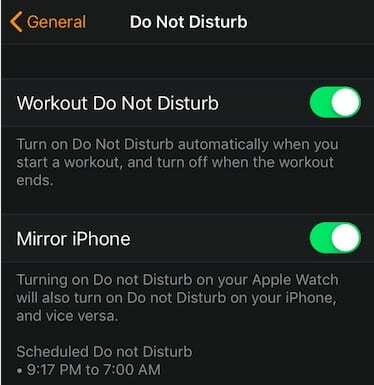 Apple Watch Workout Bitte nicht stören