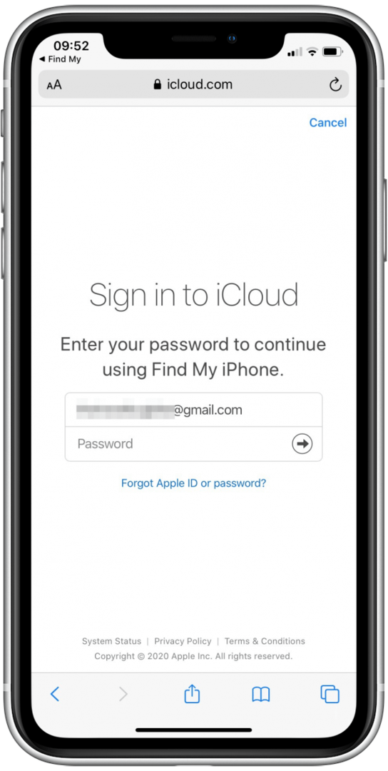 Uzyskaj dostęp do statusu utraconego iPhone'a, logując się do iCloud