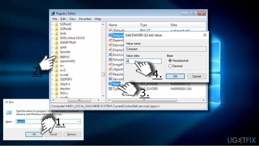 Memulai ulang proses Sppsvc.exe