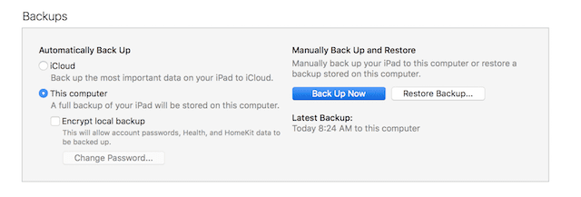 Cum să faci backup pentru iPhone, iPad și iTunes
