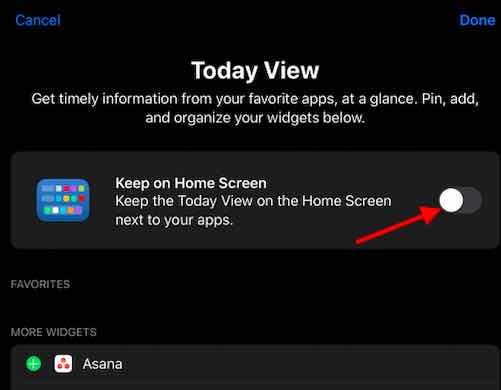 A widgetek letiltása az iPad kezdőképernyőjén