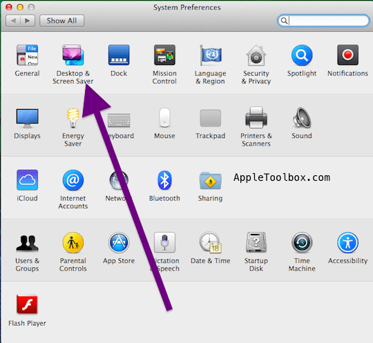 Configuración de escritorio de Mac OS X