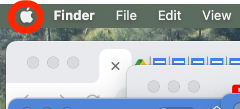 Klik untuk membuka menu Apple.