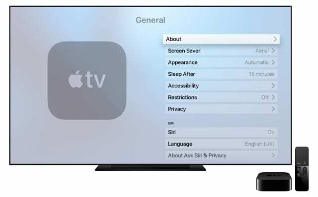 Apple TV-ის პარამეტრები, რომელთა გადაცემაც შეუძლებელია