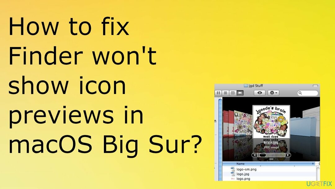 Finder zeigt keine Symbolvorschau in macOS Big Sur an?