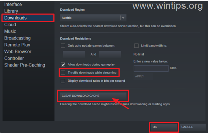 แก้ไขความเร็วในการดาวน์โหลด Steam ช้า