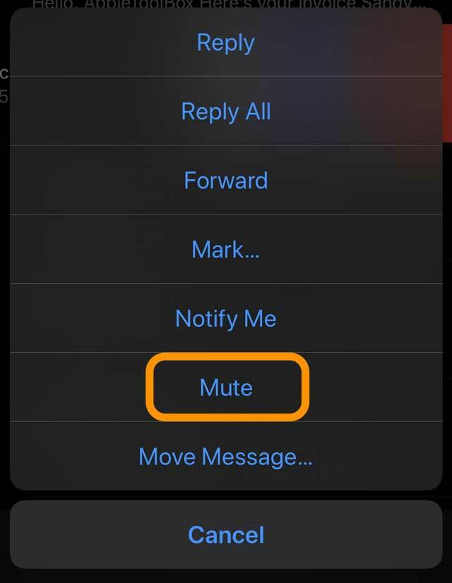 Mail-app Mute-mulighed iOS og iPadOS