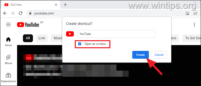 YouTube 앱 설치 - Chrome