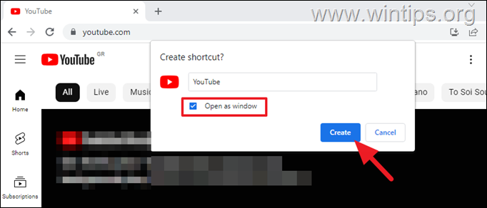 Installige YouTube'i rakendus – Chrome