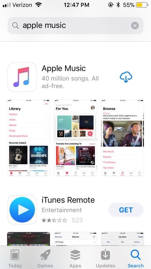 Apple hudební aplikace