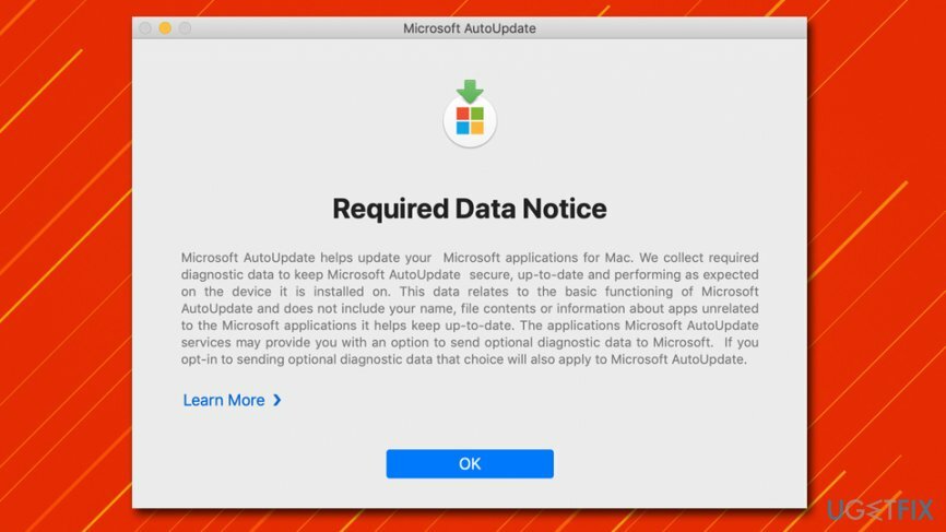 Paziņojums par Microsoft automātisko datu atjaunināšanu