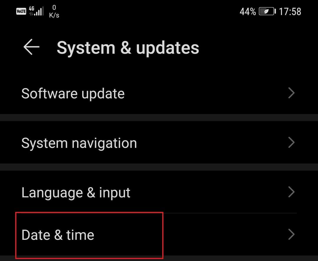 Datum und Uhrzeit Android-Einstellungen