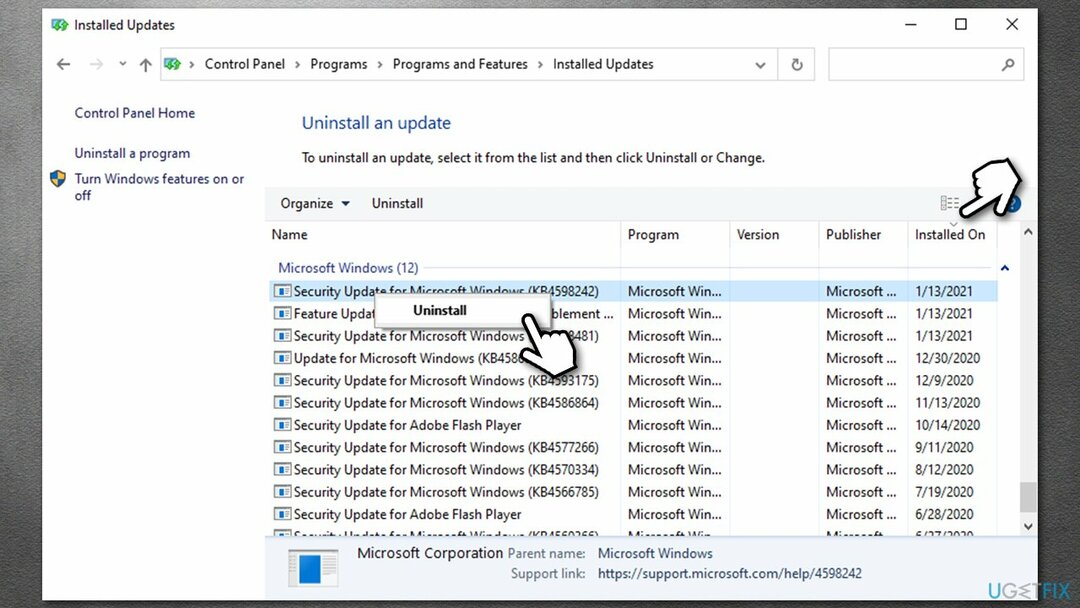 Windows-Updates deinstallieren2