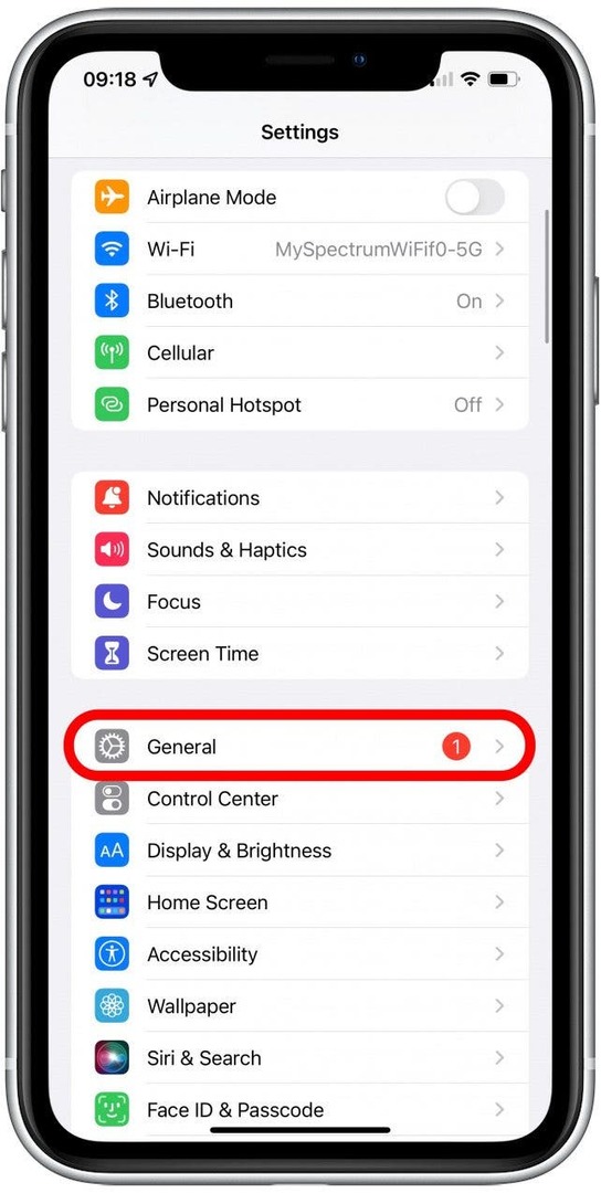 Napauta Yleistä - kuinka korjata tallennustila iPhonessa