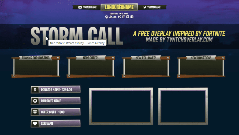Storm Call - تراكب دفق Fortnite مجانًا