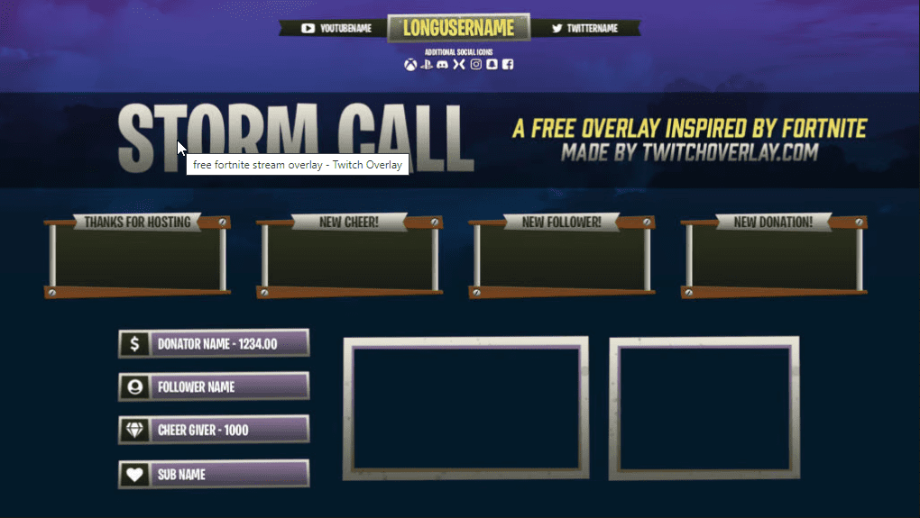 Storm Call – Gratis Fortnite Stream Overlay