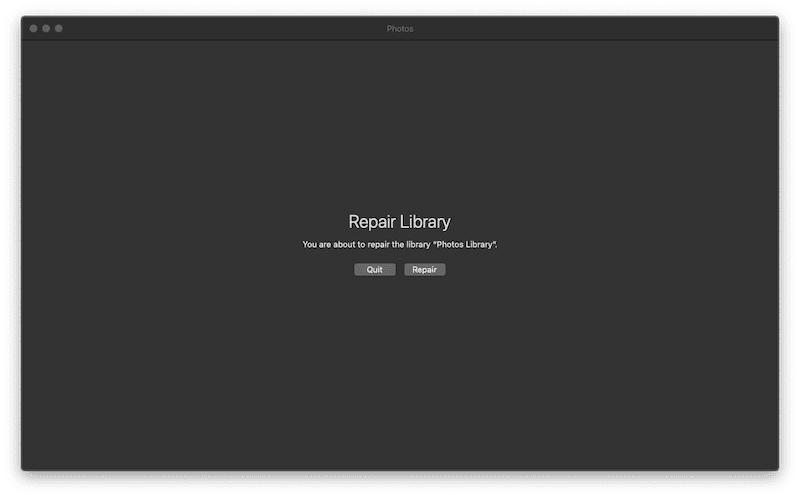 Reparar la biblioteca de fotos en Mac