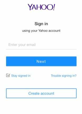 pierakstieties pakalpojumā Yahoo no iOS paroles un konti Pievienot kontu